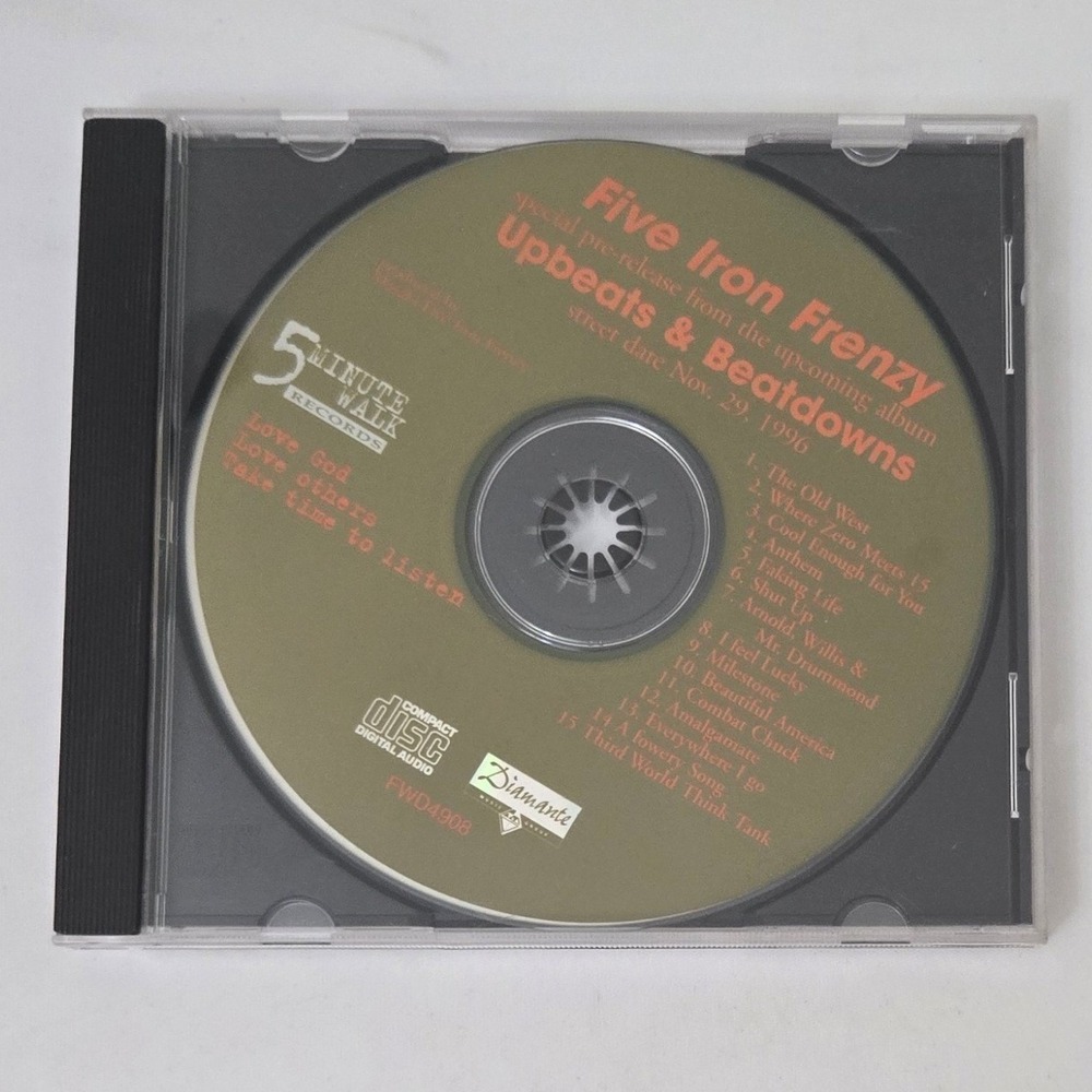 Vintage 1996 Five Iron Frenzy Upbeats Beatdowns Promo CD 5 Minute Walk Ska Punk